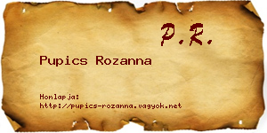 Pupics Rozanna névjegykártya